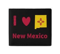I Love New Mexico Leather Bifold Wallet for Men Slim Card Cases with 2 Slots Minimalist Coin Purs
