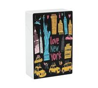 I Love New York Cigarette Case Lightweight Flip Top Portable Storage Smoking Box for Men Women