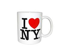 I Love New York Colorful Mugs- 11 oz Double Sided I Love NY Mugs in Colors Yellow, Pink, Orange, Blue, Purple, Black and White Souvenirs (White)
