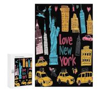 I Love New York Funny Wooden Picture Vertical Version Puzzle Wood Jigsaw Creative Gift for Adults And Family Game
