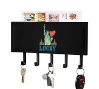 I Love New York Key Holder for Wal PU Leather Key Hooks Decorative Door Hanger Organizer