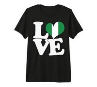 I Love Nigeria Flag Heart Patriotic Travel Premium T-Shirt