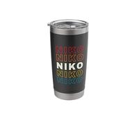 I Love Niko Personalized Retro Sunset First Name Stainless Steel Insulated Tumbler