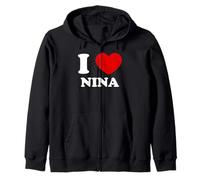 I Love Nina I Heart Nina Funny Nina Zip Hoodie