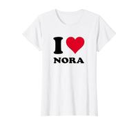 I Love Nora Value Graphic T-Shirt, Women, White, M