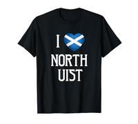 I Love North Uist Scotland Flag Heart Saltire Scottish T-Shirt