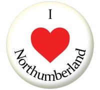 I Love Northumberland Badge, Magnet, Keyring, Mirror, Bottle Opener