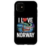 I Love Norway Northern Lights Viking Ship Case for iPhone 11