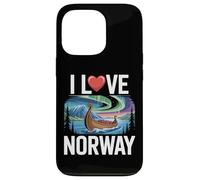 I Love Norway Northern Lights Viking Ship Case for iPhone 13 Pro