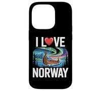 I Love Norway Northern Lights Viking Ship Case for iPhone 14 Pro