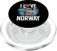I Love Norway Northern Lights Viking Ship PopSockets PopGrip for MagSafe