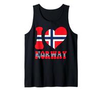 I Love Norway Proud to Be Norwegian Cool Flag Heart Graphic Tank Top