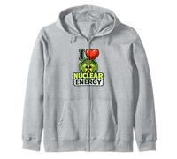 I Love Nuclear Energy Atom Science Pro Nuclear Zip Hoodie