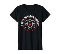 I Love Nuclear Energy - Atomic Sign Molecule Heart Teachers Value Graphic T-Shirt, Women, Black, S