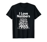 I Love Numbers 1985 Math Passion Statement Value Graphic T-Shirt, Men, Black, M