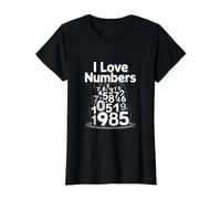 I Love Numbers 1985 Math Passion Statement Value Graphic T-Shirt, Women, Black, S