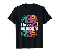 I Love Numbers Enthusiast Colorful Numerical Value Graphic T-Shirt, Men, Black, S