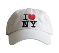 I Love NY Hat Baseball Style White Adjustable One-Size, White, One size