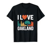 I Love Oakland City Skyline Tree Heart Value Graphic T-Shirt