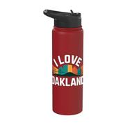 I Love Oakland Skyline Urban Style Stainless Steel Insulated Water Bottle