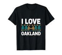 I Love Oakland Trees Bridge Value Graphic T-Shirt, Men, Black, L