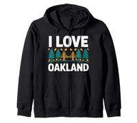 I Love Oakland Trees Bridge Zip Hoodie