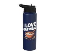 I Love Oatmeal Breakfast Lovers Fun Stainless Steel Insulated Water Bottle
