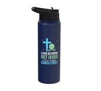 I Love Octopus but Jesus Always Comes First - Octopus Stainless Steel Insulated Water Bottle
