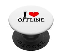 I Love Offline (Funny Digital Detox Statement) PopSockets Adhesive PopGrip