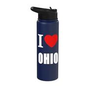 I Love Ohio for Men Women and Students Stainless Steel Insulated Water Bottle
