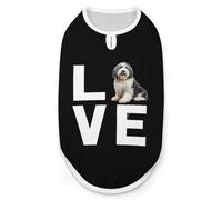 I Love Old English Sheepdog Funny Dog Vest Cute Sleeveless Pet Shirt Pullover Cats T-Shirts Tank Tops M