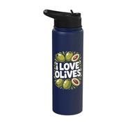 I Love Olives Passionate Green Fruit Stainless Steel Insulated Water Bottle