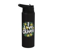 I Love Olives Passionate Olive Lover Stainless Steel Insulated Water Bottle