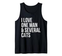 I Love One Man and Several Cats Funny Cat Lovers Tank Top