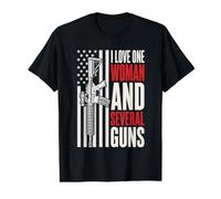 I Love One Woman and Several Guns Funny Gun Design Value Graphic T-Shirt