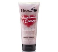 I Love Originals Strawberries & Cream Shower Smoothie, Enriched With Natural Almond Shell to Remove Impurities & Dead Cells, Leaves Skin Feeling Cleansed, Vegan-Friendly - 200ml