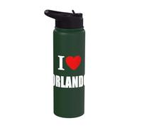 I Love Orlando Souvenir Memory Stainless Steel Insulated Water Bottle