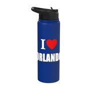 I Love Orlando Souvenir Memory Stainless Steel Insulated Water Bottle