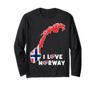 I Love Oslo Hello Norway Map Flag Proud Norwegian Daddy Mama Long Sleeve T-Shirt