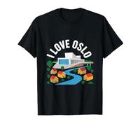 I Love Oslo Scenic Architecture View Value Graphic T-Shirt, Men, Black, S