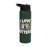 I Love Otters Cute Otter Lovers Design Stainless Steel Insulated Water Bottle