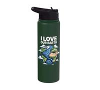 I Love Our Earth Nature Conservation Stainless Steel Insulated Water Bottle