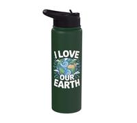 I Love Our Earth Nature Conservation Stainless Steel Insulated Water Bottle