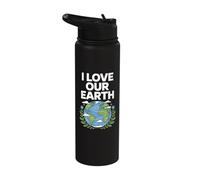 I Love Our Earth Nature Conservation Stainless Steel Insulated Water Bottle