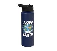 I Love Our Earth Nature Conservation Stainless Steel Insulated Water Bottle