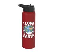 I Love Our Earth Nature Conservation Stainless Steel Insulated Water Bottle