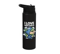 I Love Our Earth Nature Conservation Stainless Steel Insulated Water Bottle