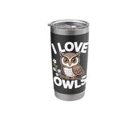 I Love Owls Adorable Owl Enthusiast Design Stainless Steel Insulated Tumbler