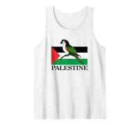 I Love Palestine, Cute Palestinian Bird with Palestine Flag Tank Top
