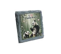 I Love Panda Bears Slate Coaster - Bamboo Forest Theme for Wildlife Enthusiasts (slco-kf25-realpandakvd)